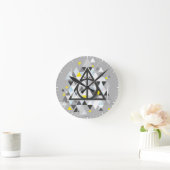 Horloge Ronde Harry Potter | Geometric Deathly Hallows Symbol (Maison)