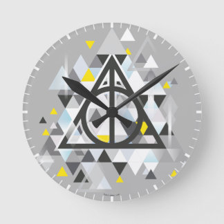 Horloge Ronde Harry Potter | Geometric Deathly Hallows Symbol