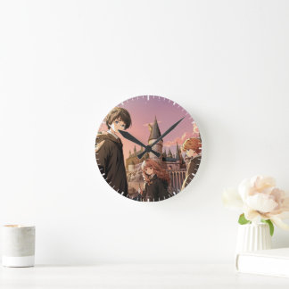 Horloge Ronde HARRY POTTER™ Hermione & Ron HOGWARTS™ Scène d'ani