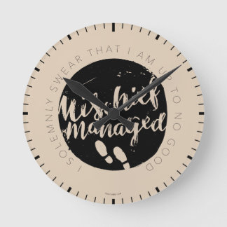 Horloge Ronde Harry Potter | Marauder's Map Charms Typography