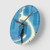 Horloge Ronde HARRY POTTER™ Peinture de Patronus (Angle)