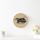 Horloge Ronde Harry Potter | Typographie de silhouette HUFLEPUFF (Maison)