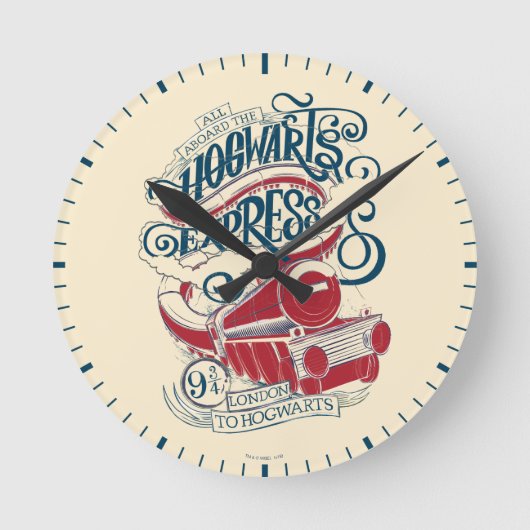 Horloge Ronde Harry Potter | Typographie Express Hogwarts (Recto)