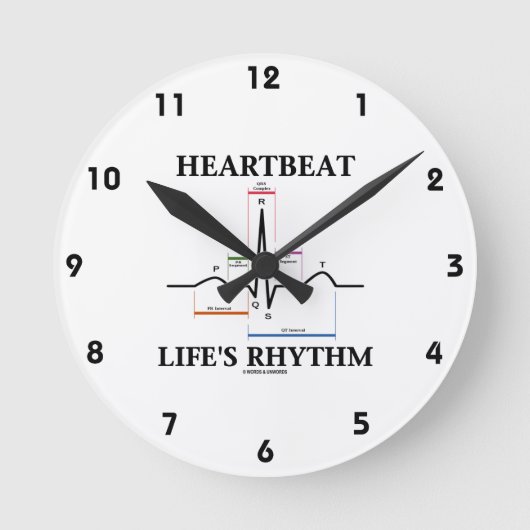 Horloge Ronde Heartbeat Life's Rhythm ECG EKG Electrocardiogram (Recto)