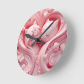 Horloge Ronde Heartbound Cats in Pastel Pink (Angle)
