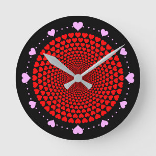 Horloge Ronde Hearts Mandala Design-25870