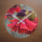 Horloge Ronde Hélénium rouge dans des couleurs sélectives - Désa