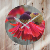 Horloge Ronde Hélénium rouge dans des couleurs sélectives - Désa