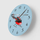 Horloge Ronde Hélicoptère Animé (Angle)