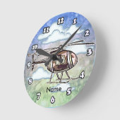Horloge Ronde Hélicoptère rapide (Angle)
