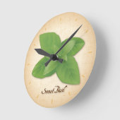 Horloge Ronde Herbe Basil douce (Angle)