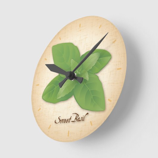 Horloge Ronde Herbe Basil douce (Angle)