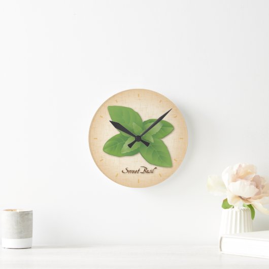 Horloge Ronde Herbe Basil douce (Maison)
