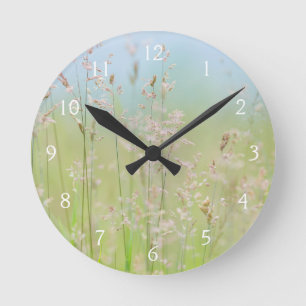 Horloge Ronde Herbes en mouvement