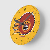 Horloge Ronde Hérisson rouge Afro drôle visage (Angle)