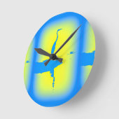 Horloge Ronde héron bleu (Angle)
