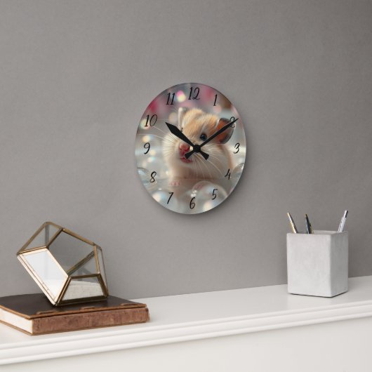 Horloge Ronde Heure de bain de bulle de hamster (Bureau)
