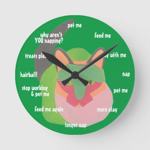 Horloge Ronde Heure de chat
