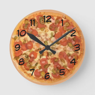 Horloge Ronde Heure de la pizza