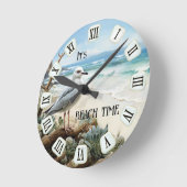 Horloge Ronde Heure de la plage de Seagull (Angle)