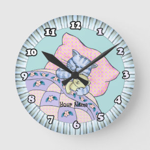 Horloge Ronde Heure du coucher du chat