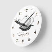 Horloge Ronde Heure du thé (Angle)