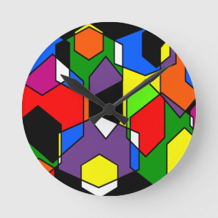 Horloge Ronde Hexagon Bauhaus 