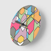 Horloge Ronde Hexagon Bauhaus - Pastels (Angle)