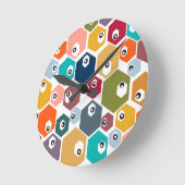 Horloge Ronde Hexagon Eyeballs (Angle)