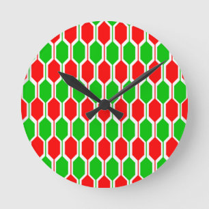 Horloge Ronde Hexagones de Noël