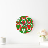 Horloge Ronde Hexagons Fleurs (Maison)