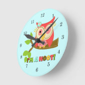 Horloge Ronde Hibou je suis une huée (Angle)