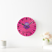Horloge Ronde Hibou pourpre mignon (Maison)