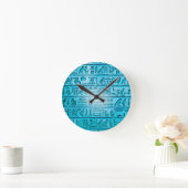 Horloge Ronde Hiéroglyphe Blue Wall Clock (Maison)