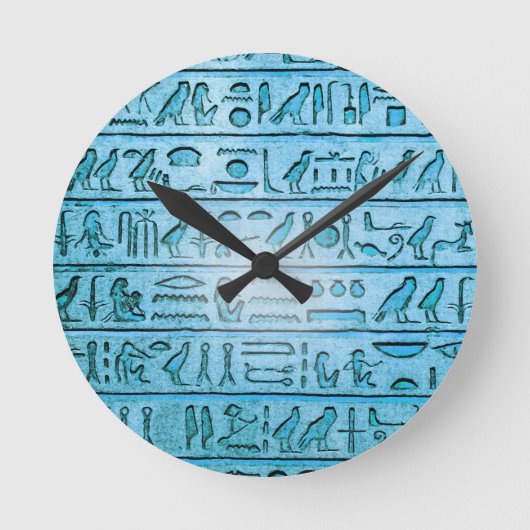 Horloge Ronde Hiéroglyphe Blue Wall Clock (Recto)