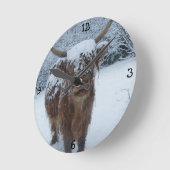 Horloge ronde Highland Bull (Angle)