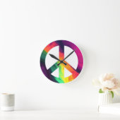 Horloge Ronde Hippy peace sign round clock (Maison)