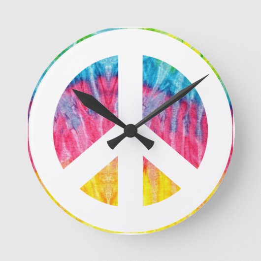 Horloge Ronde Hippy peace sign round clock (Recto)