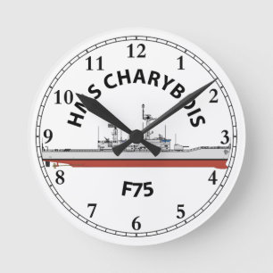 HORLOGE RONDE HMS CHARYBDIS - F75 - ORIG DE LEANDER