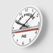 HORLOGE RONDE HMS PHOEBE - F42 - ORIG DE LEANDER (Angle)
