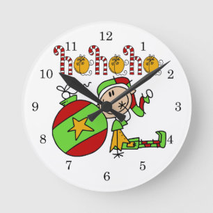 Horloge Ronde Ho Ho Ho Holiday Elfe