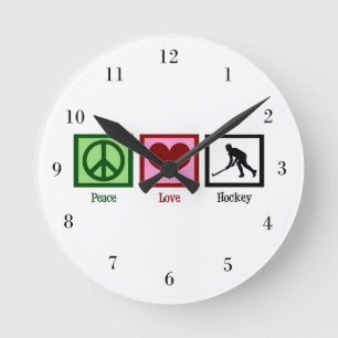 Horloge Ronde Hockey d'amour de paix