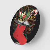 Horloge Ronde HoHo ! Merry Christmas TOXITS et Happy New Year (Angle)