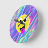 Horloge Ronde hologramme émoji (Angle)