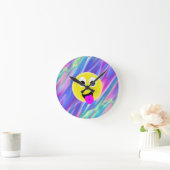 Horloge Ronde hologramme émoji (Maison)