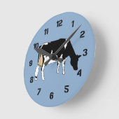 Horloge Ronde Holstein Cow: Original Drawing: Farm, Dairy (Angle)
