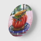 Horloge Ronde Holy Tomato ! (Angle)