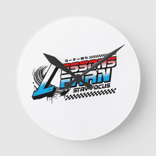 HORLOGE RONDE HOME DECOR FOCUS LESSONS LEARN ROUND WALL CLOCK  (Recto)