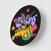 HORLOGE RONDE HOME PAINT SPLASH LESSONS LEARN ROUND WALL CLOCK  (Angle)