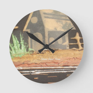 Horloge Ronde Home Sweet Home Art Imprimer